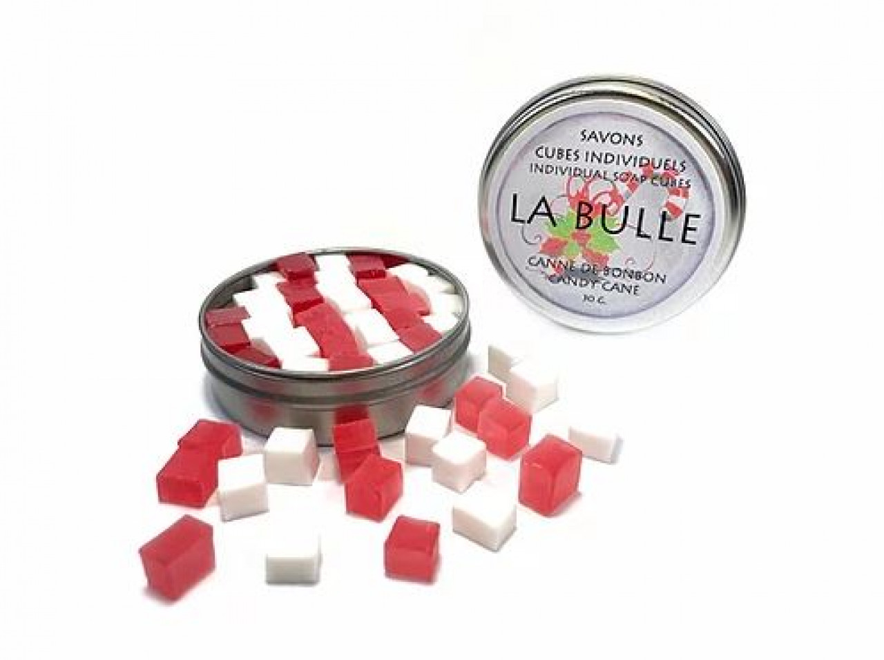 Savon Individuels - Mini Cubes Canne de bonbons