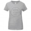 T-Shirt gris personnalisé de qualité supérieure pour femme